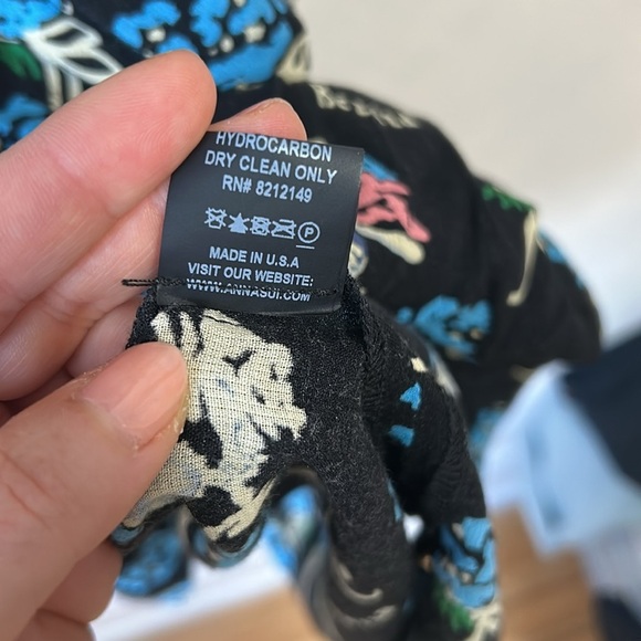 Anna Sui Berard Faces Print Dress Floral Buttons shirt dress size 2 made in usa - Picture 8 of 13